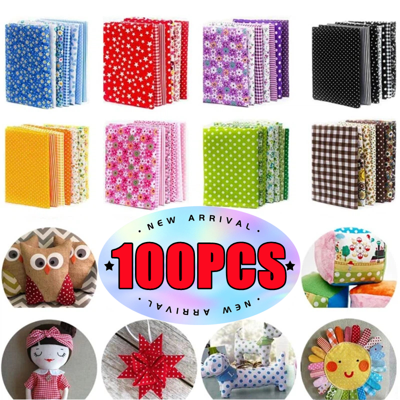 Sewing Tweed - 50PCS/100PCS 100% Cotton Fabric Assorted Pre-Cut