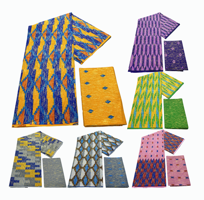 Sewing Batik - 4+2 Yards African Ankara Golden Real