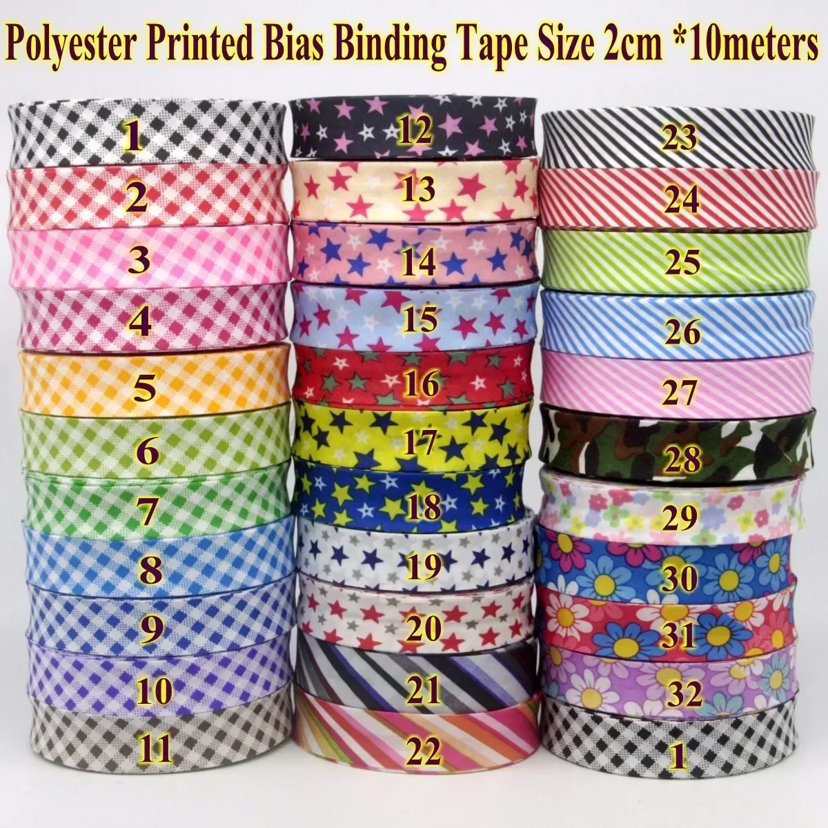 Polyester Checks Stars Stripes - Binding Tape Bias ulasan dan harga