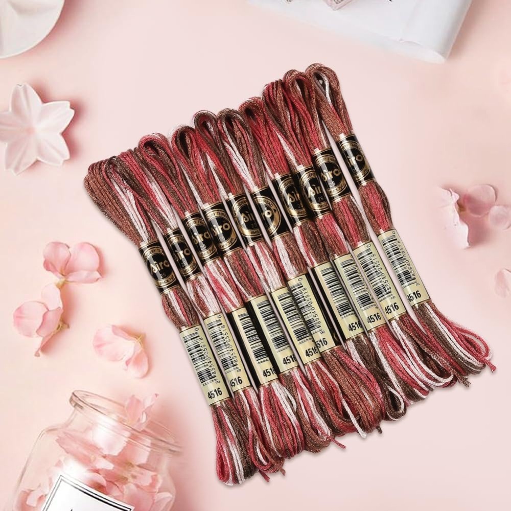 10 Skeins 6 Strands Red Embroi - Embroidery Floss Thread ulasan dan harga