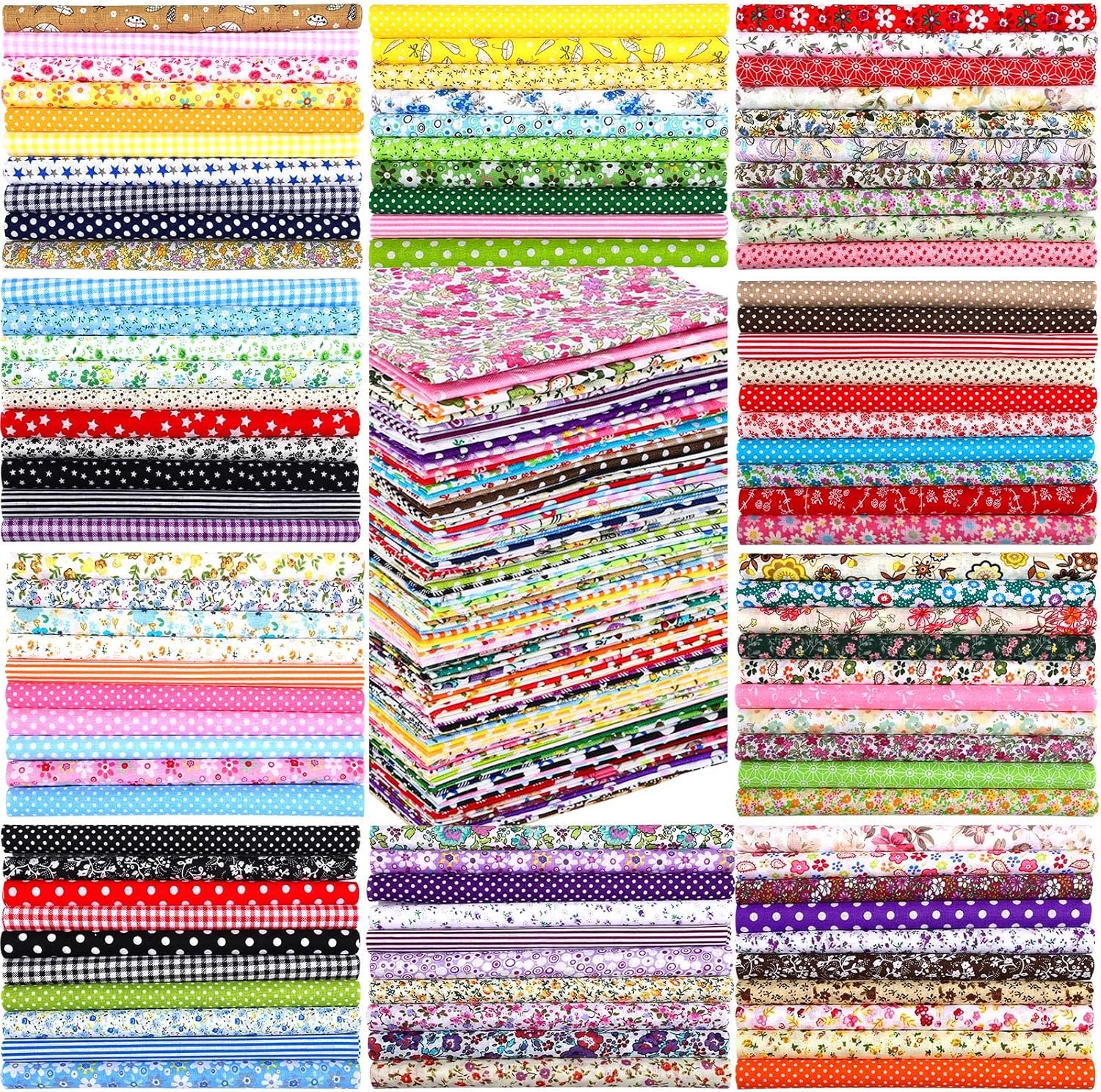 50PCS/100PCS 100% Cotton Fabri - Sewing Tweed ulasan dan harga