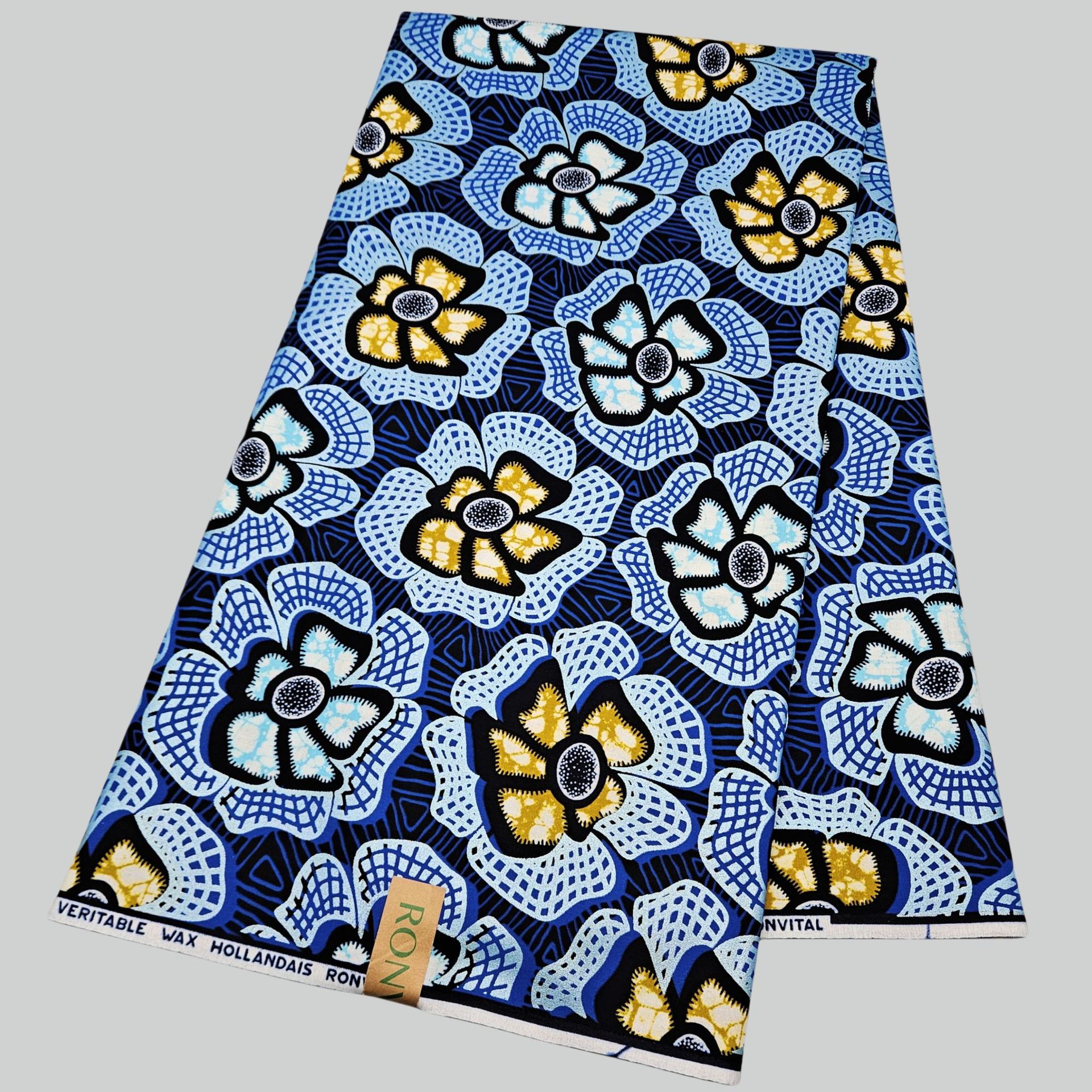 6Yards Long Blue Cotton Africa - Sewing Batik ulasan dan harga