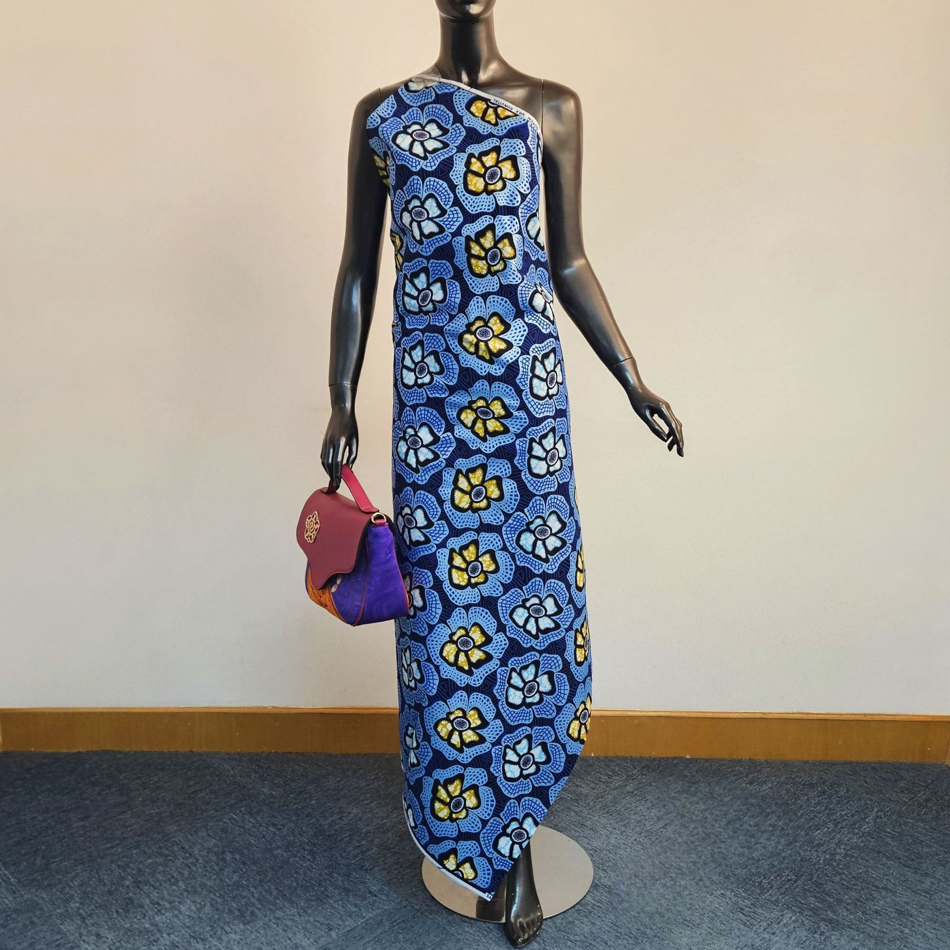 6Yards Long Blue Cotton Africa - Sewing Batik ulasan dan harga