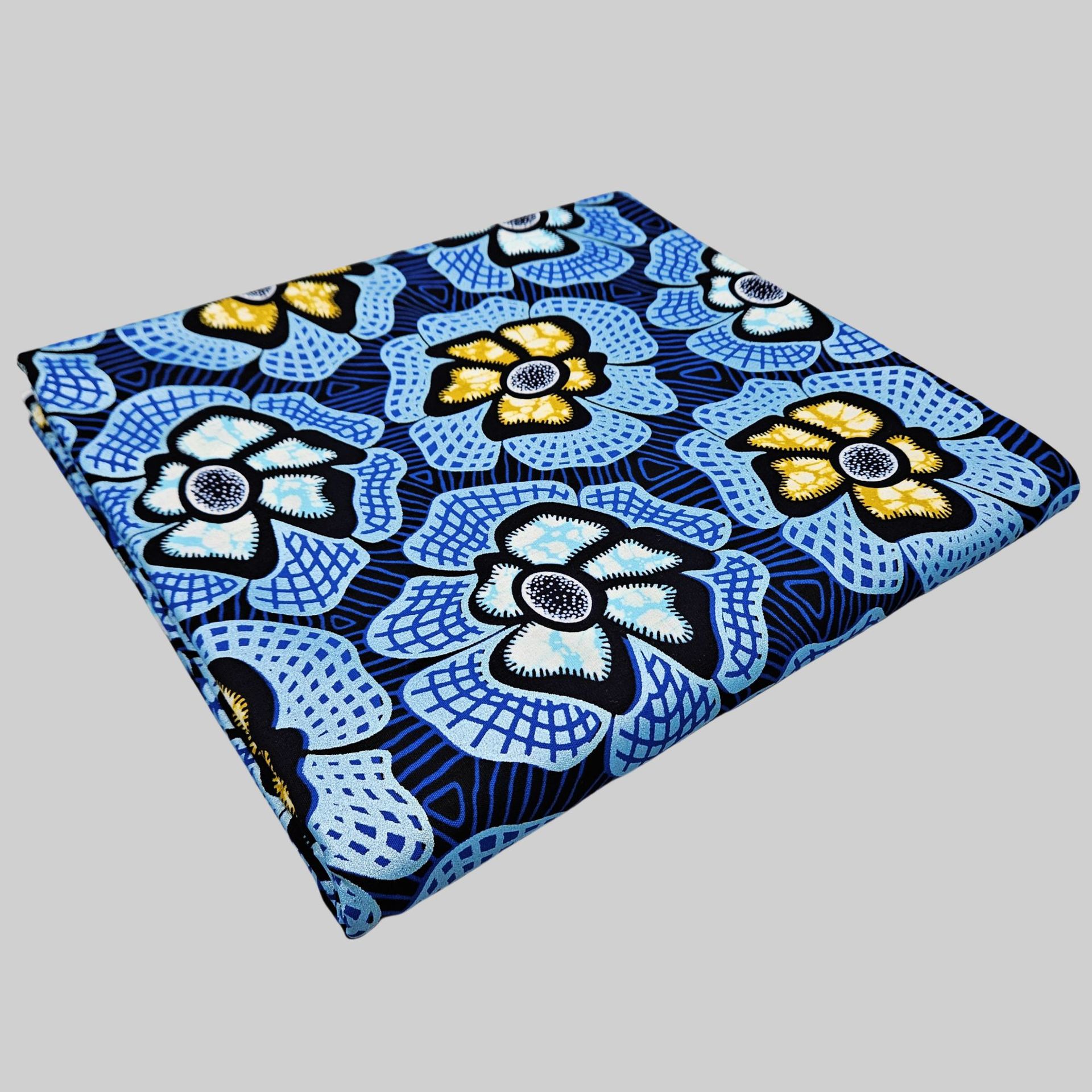 6Yards Long Blue Cotton Africa - Sewing Batik ulasan dan harga