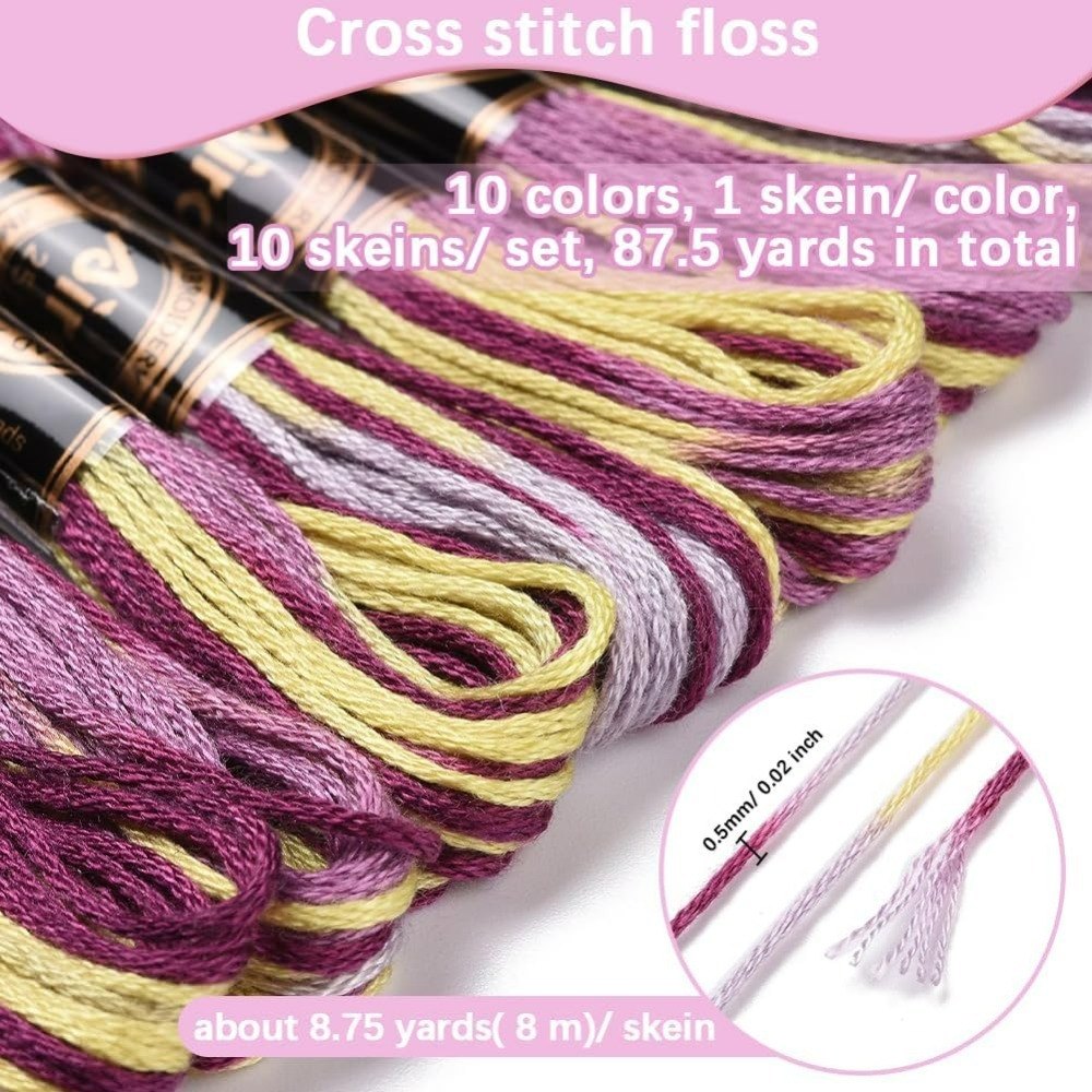 6 Strands Purple Variegated Em - Embroidery Floss Thread ulasan dan harga