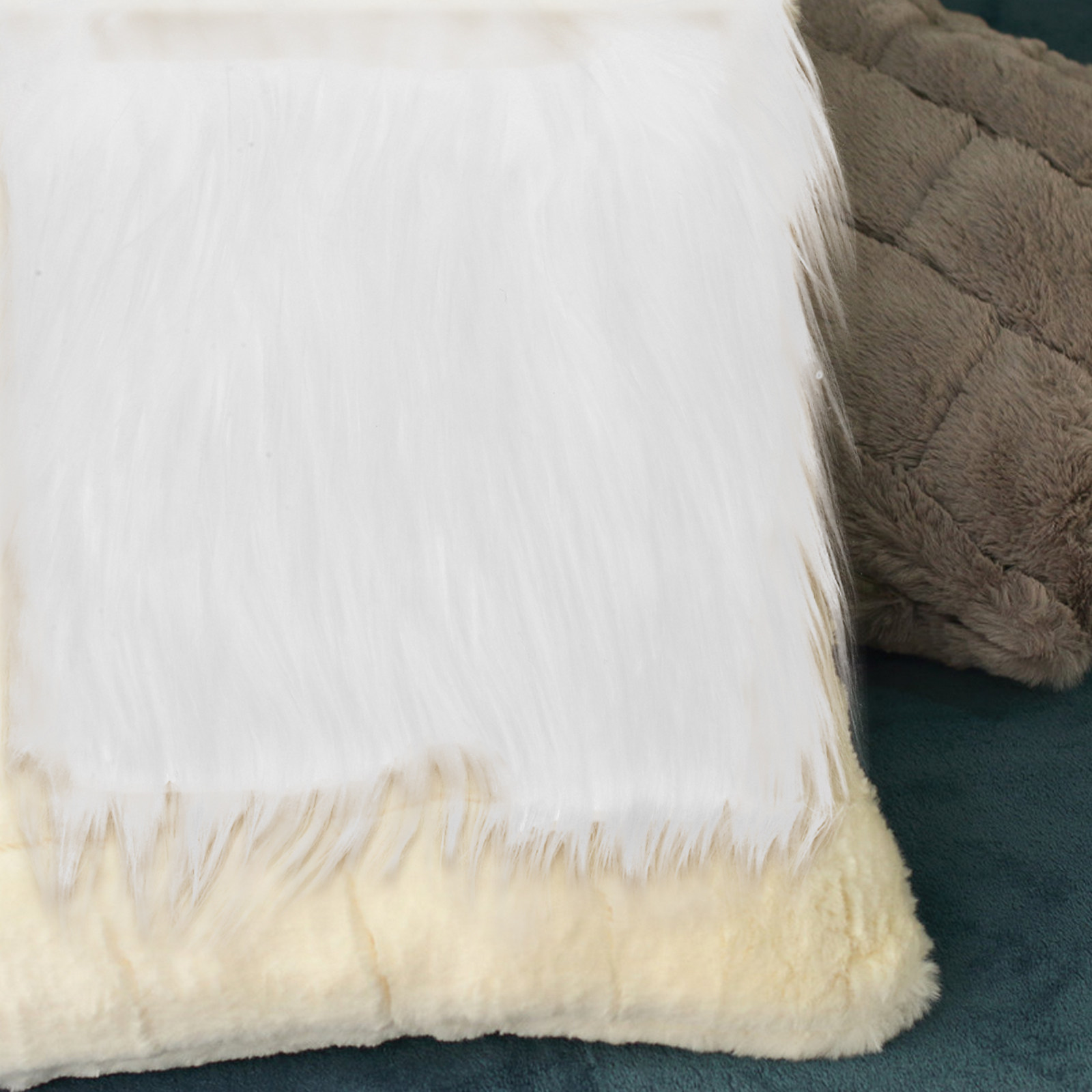 2Pcs Long Pile Synthetic Squar - Textile For Sewing ulasan dan harga