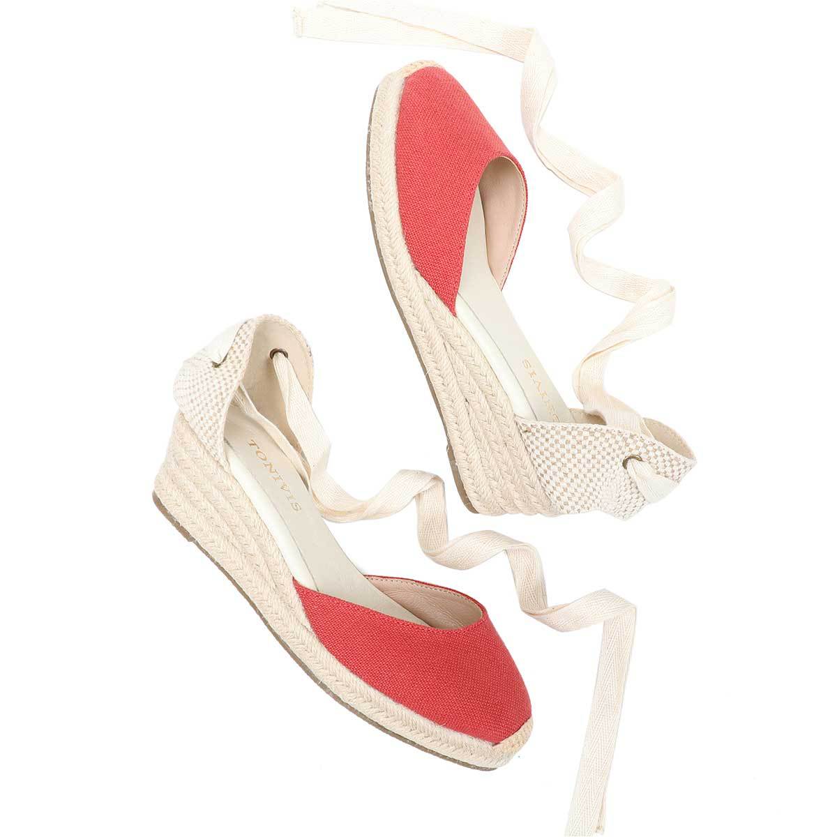Women Wedge Espadrilles Lace U - Sewing Cotton ulasan dan harga