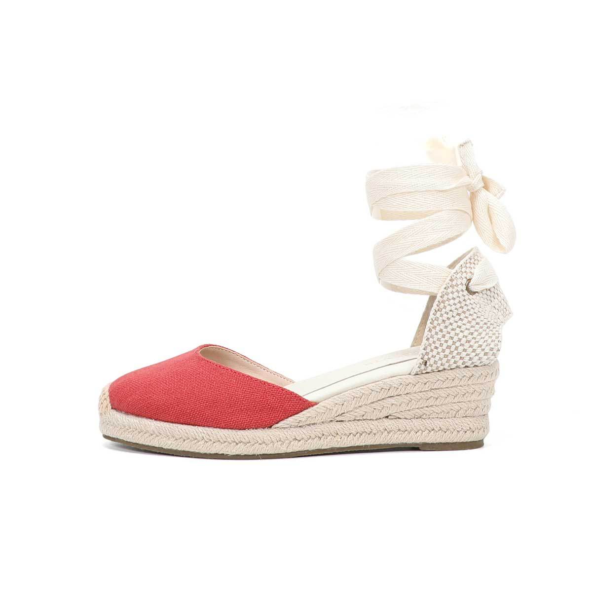 Women Wedge Espadrilles Lace U - Sewing Cotton ulasan dan harga