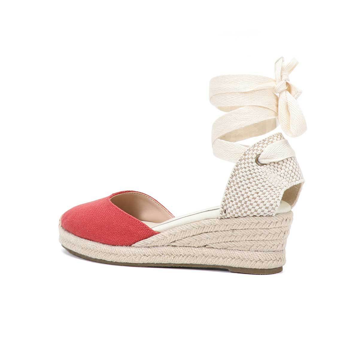 Women Wedge Espadrilles Lace U - Sewing Cotton ulasan dan harga
