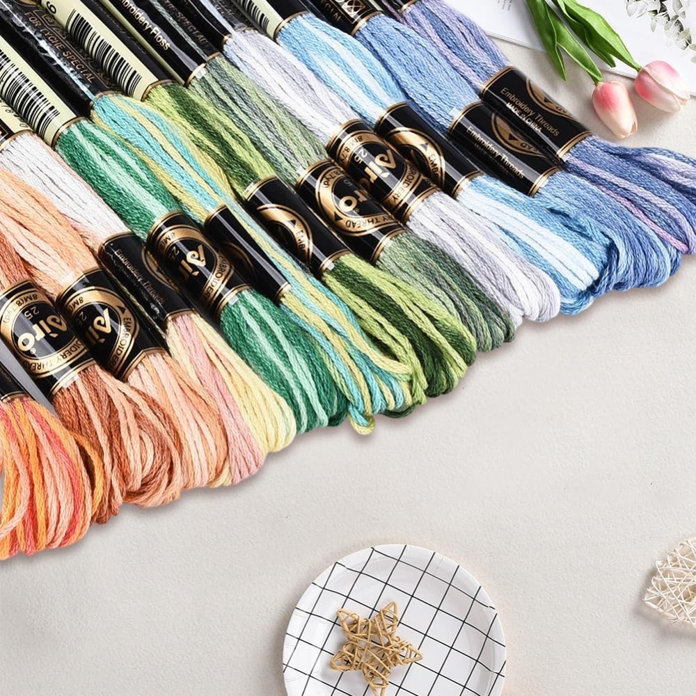 12 Skeins 105 Yards Cross Stit - Embroidery Floss Thread ulasan dan harga
