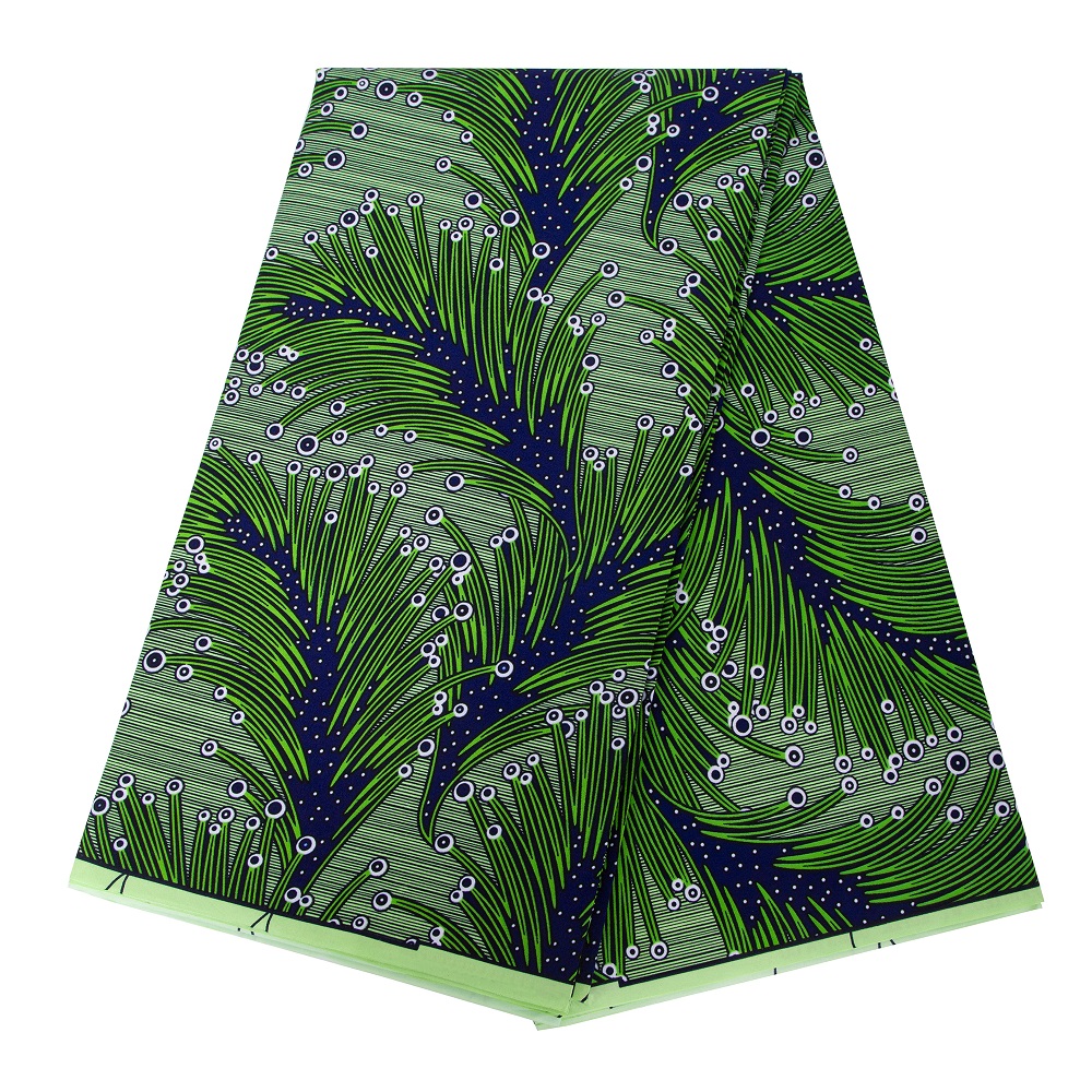 African Print Wax Fabric Green - Sewing Batik ulasan dan harga