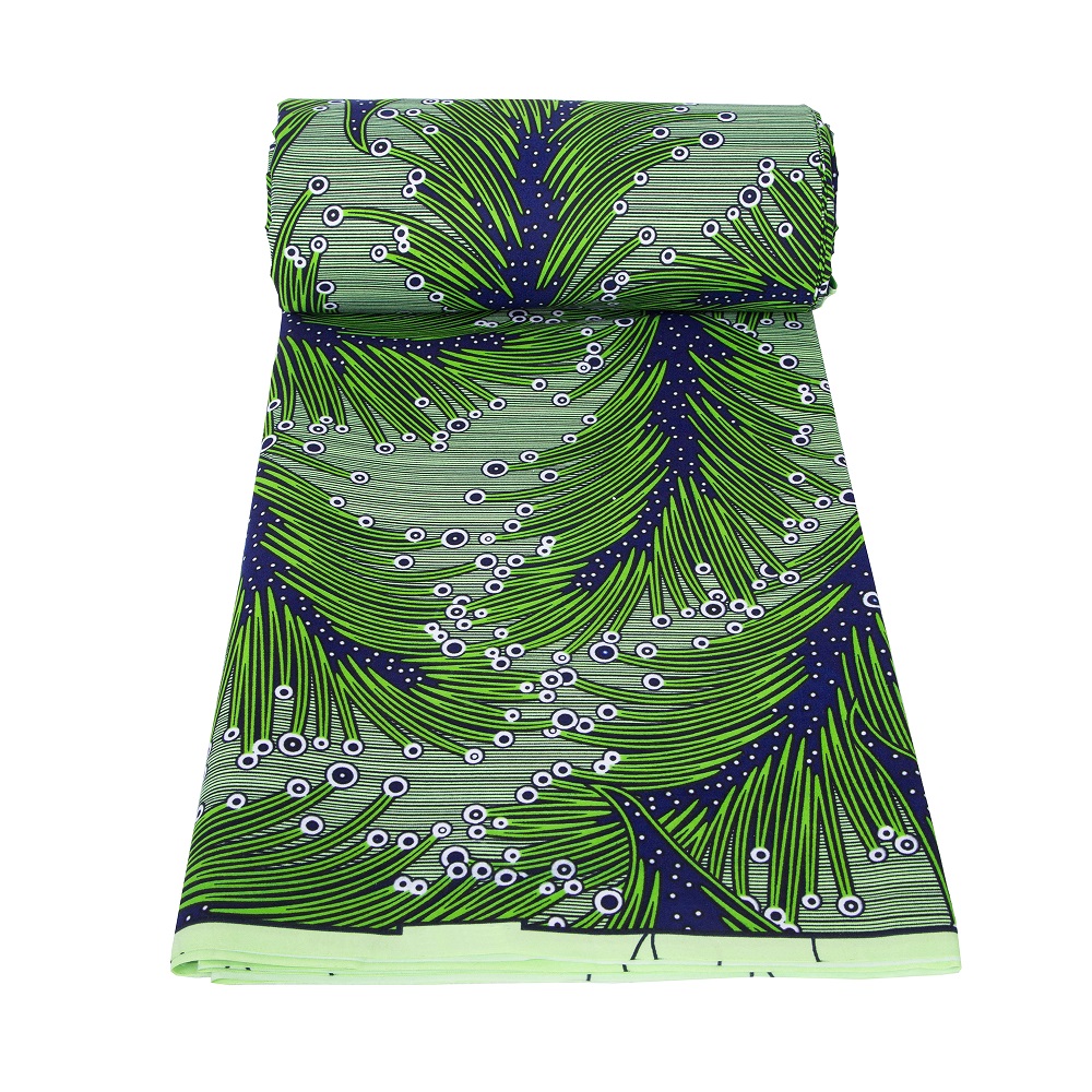 African Print Wax Fabric Green - Sewing Batik ulasan dan harga