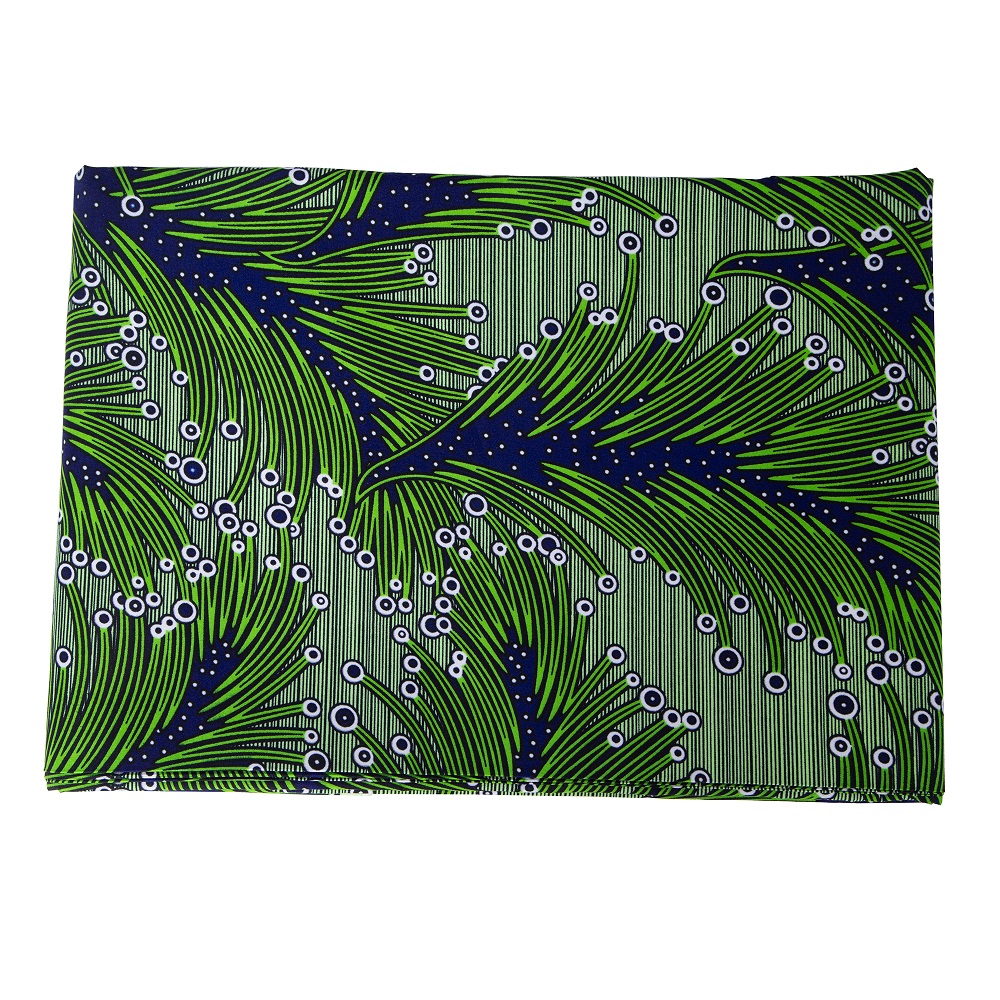African Print Wax Fabric Green - Sewing Batik ulasan dan harga