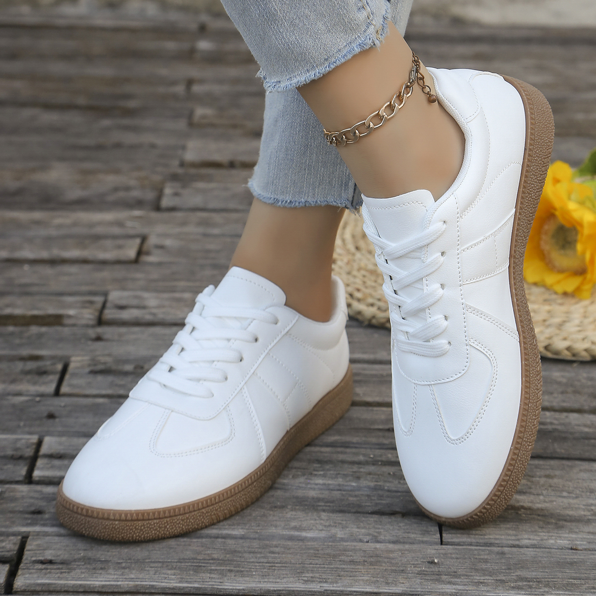 Ladies' casual white sports sh - Sewing Cotton ulasan dan harga