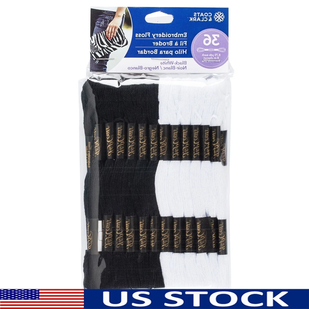 36 Skeins Black White Embroide - Embroidery Floss Thread ulasan dan harga