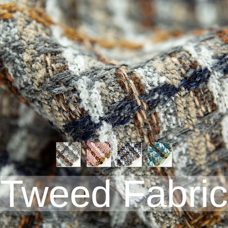 Plaid Tweed Fabric  By The Met - Sewing Tweed ulasan dan harga