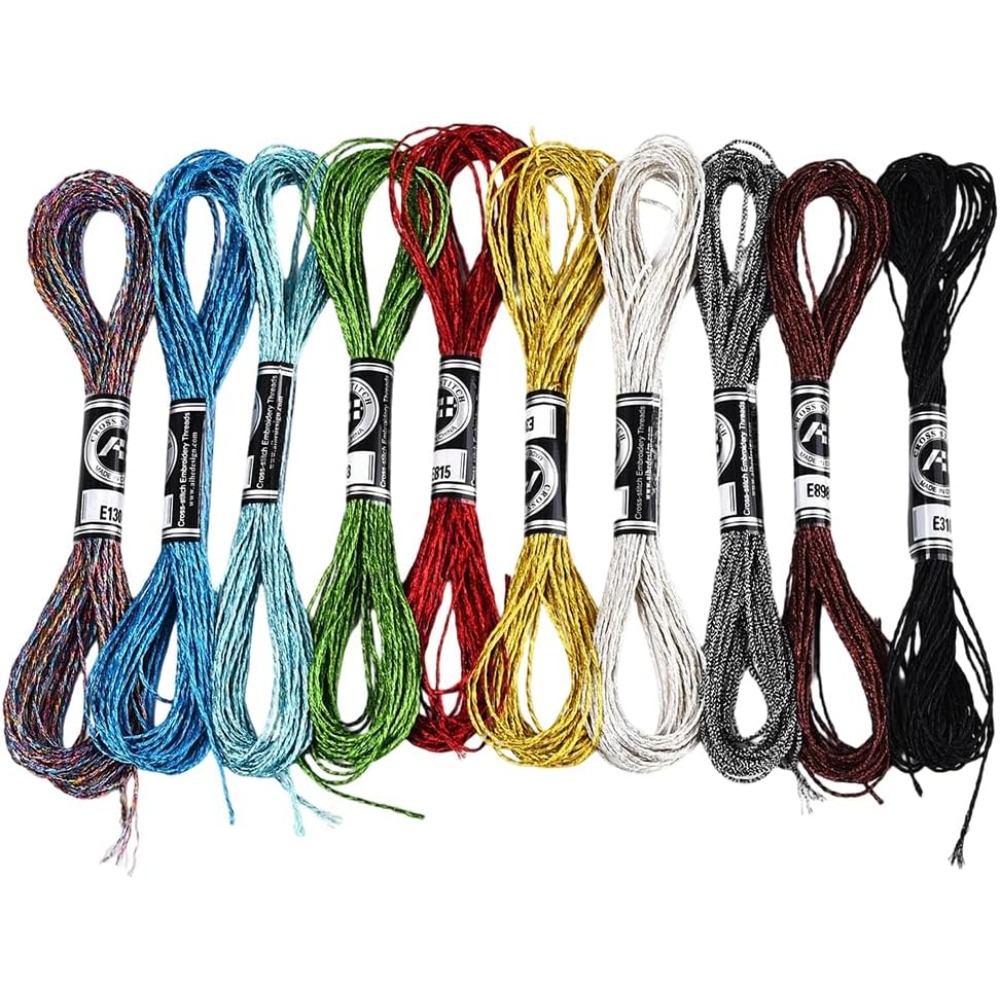 10 Skeins 10 Colors Metallic E - Embroidery Floss Thread ulasan dan harga