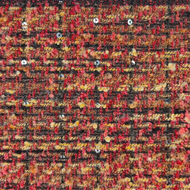 Red and Black Lattice Yarn-Dye - Sewing Tweed ulasan dan harga