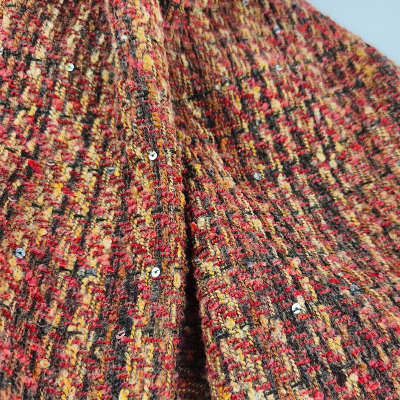 Red and Black Lattice Yarn-Dye - Sewing Tweed ulasan dan harga