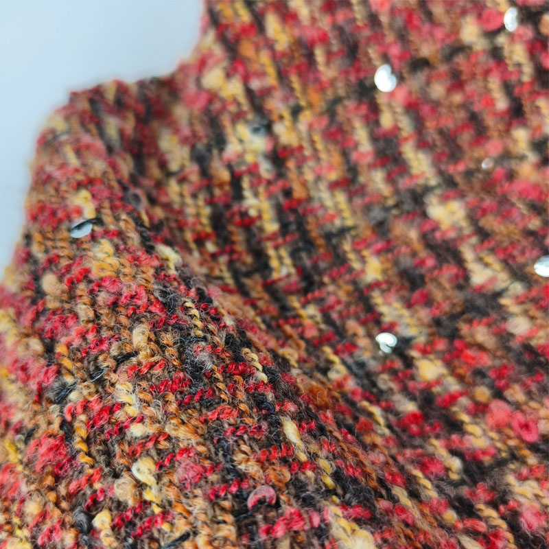 Red and Black Lattice Yarn-Dye - Sewing Tweed ulasan dan harga