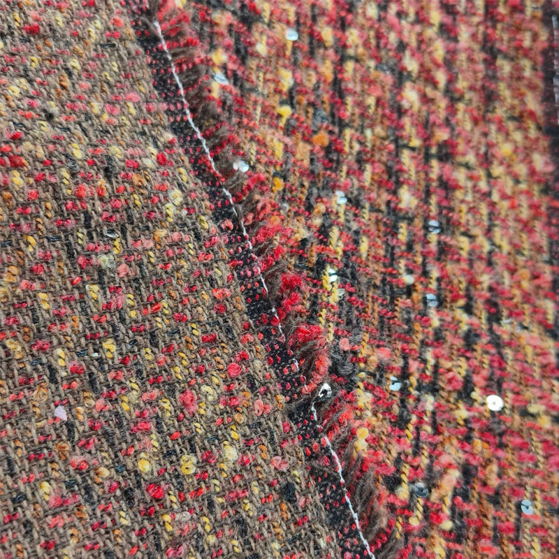 Red and Black Lattice Yarn-Dye - Sewing Tweed ulasan dan harga