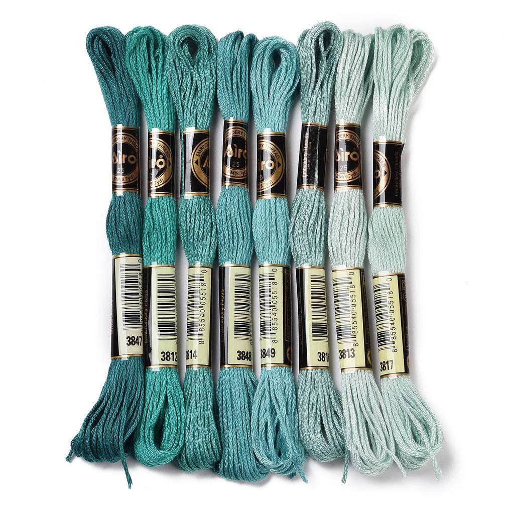 1Set 8 Skeins 0.5mm 6-Ply Poly - Embroidery Floss Thread ulasan dan harga