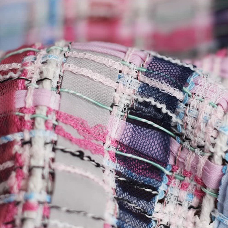 Luxury Pink & Blue Stripe Twee - Sewing Tweed ulasan dan harga